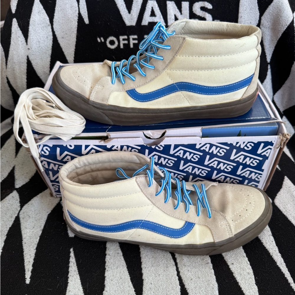 Vans OG SK8-Mid LX (Suede/Canvas) White Asparagus